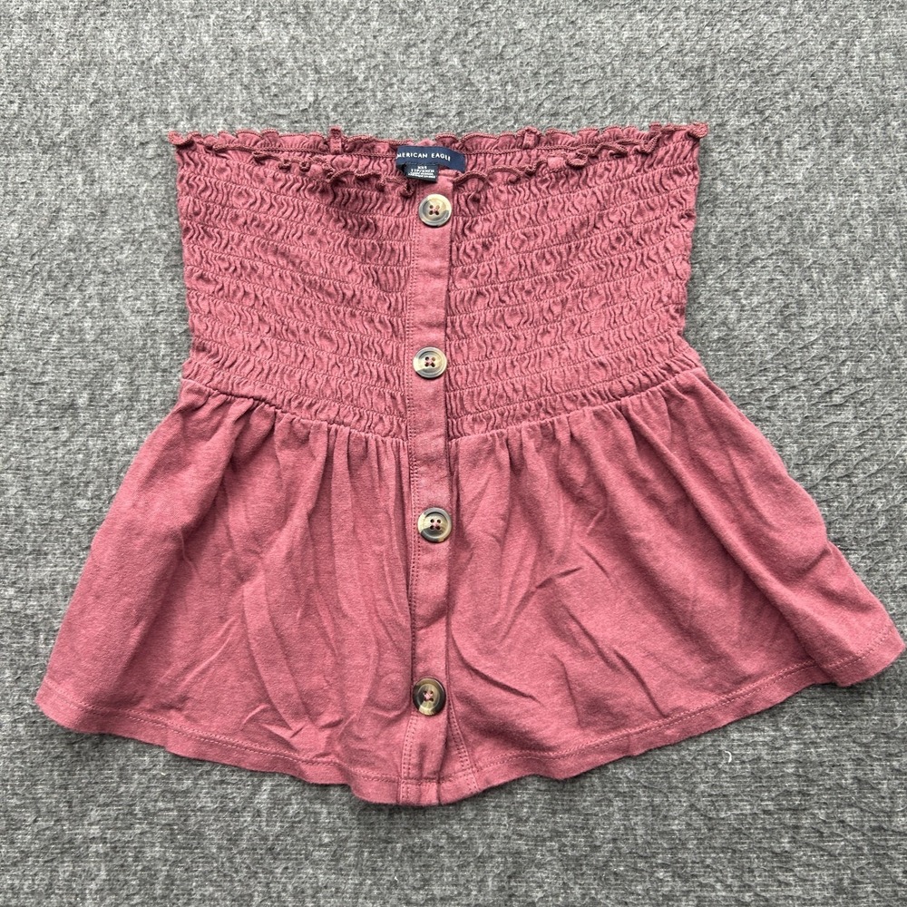 American Eagle Smocked Tube Top Size XXS Cottagecore Babydoll‎ Coquette